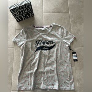 Tommy Hilfiger Gray Shirt with Red Stars